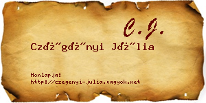 Czégényi Júlia névjegykártya